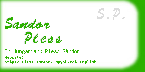 sandor pless business card
